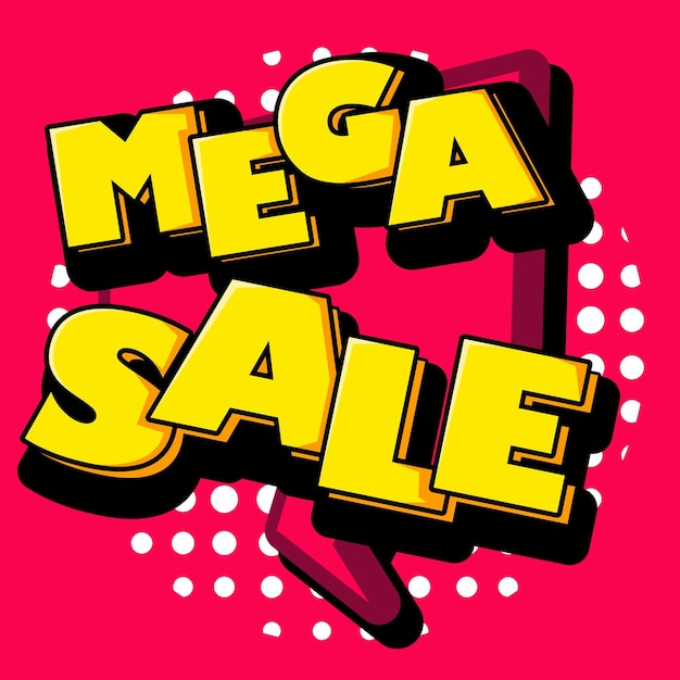 Moderne mega-sale-banner-komposition mit abstrakter vektor-rabatt-hintergrundvorlage