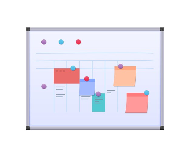 Vektor moderne metallische magnettafel mit geplanten aktuellen ereignissen und aufgaben