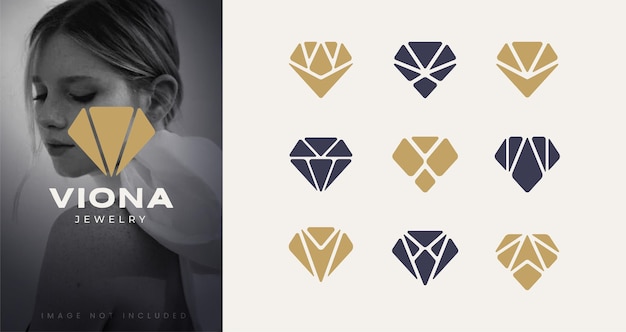 Moderne minimalistische diamant-logo-icon-sammlung