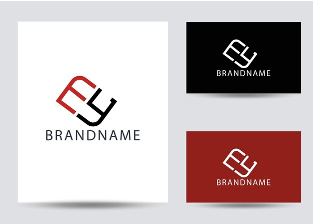 Moderne monogramm-anfangsbuchstabe ey-logo-designvorlage