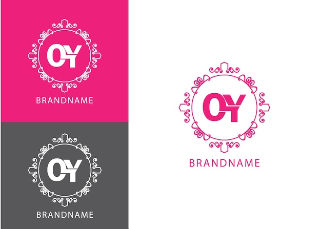 Moderne Monogramm-Anfangsbuchstaben oy-Logo-Designvorlage