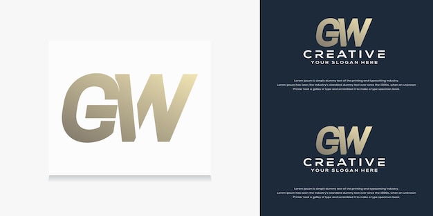 Moderne monogramm initial gw logo vorlage