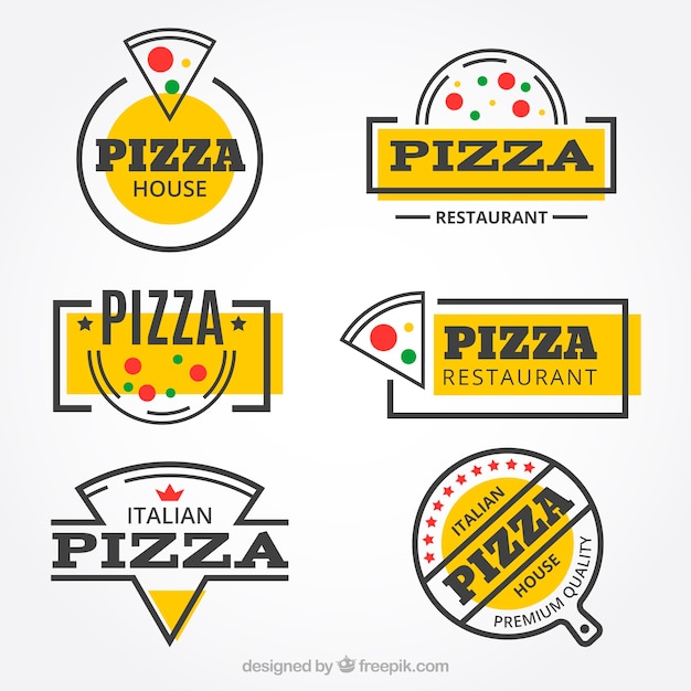 Moderne pizza-restaurant-logo-kollektion