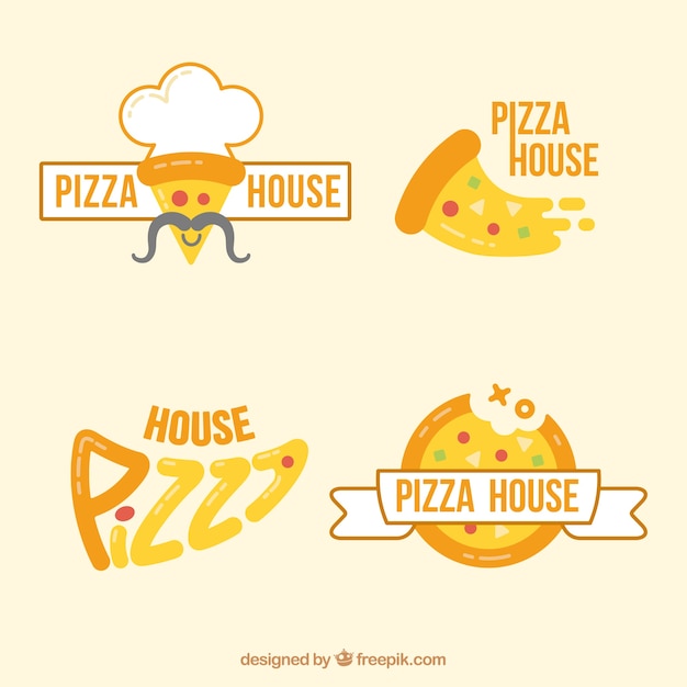 Moderne pizzeria logos