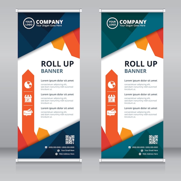 Moderne roll-up-banner-design-vorlage