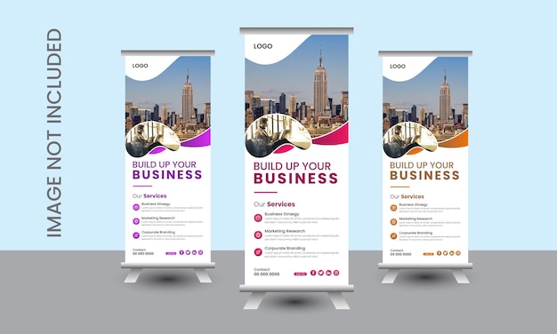 Moderne Roll-up-Banner-Designvorlage für Ihr Unternehmen