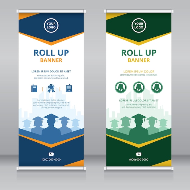 Moderne roll-up-banner-vorlage für den bildungssektor