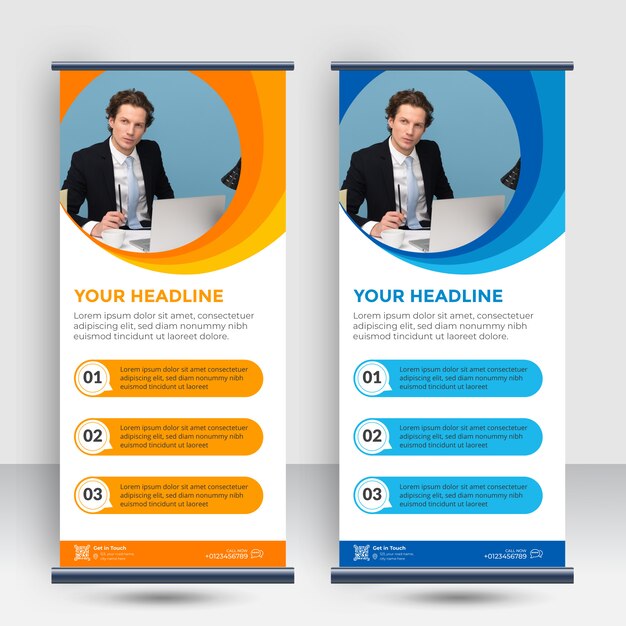 Moderne roll-up-standee-banner-vorlage