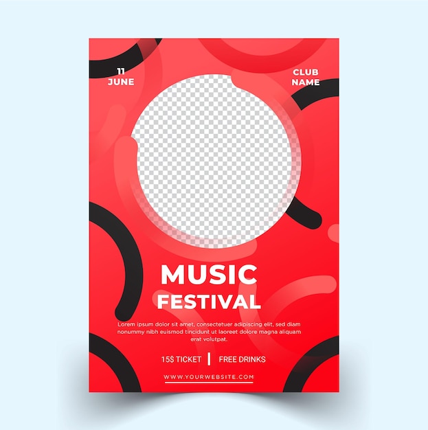 Moderne, saubere Design-Musikfestival-Plakat-Flyer-Vorlage Vektor-EPS-Vorlage