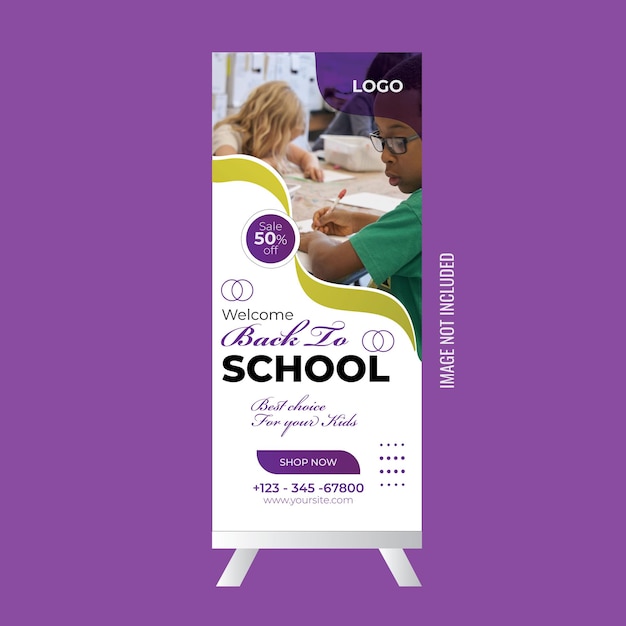 Vektor moderne schulrollen-banner-design-vorlage