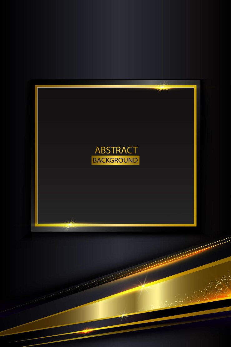 Moderne Schwarz mit metallischem goldenem abstrakten Hintergrund