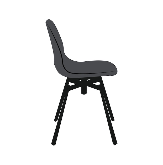 Moderne schwarze Stuhlvektorillustration schlankes und minimalistisches Design auf weißem Hintergrund