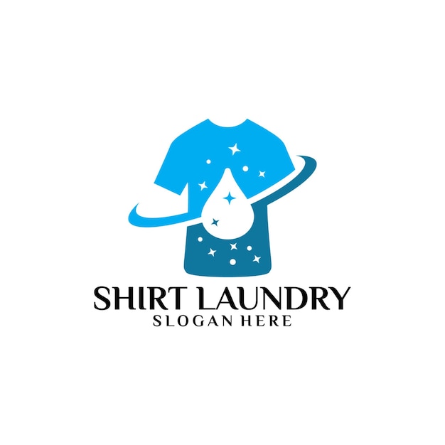 Moderne shirt-wäsche-logo-vorlage vektor-illustration