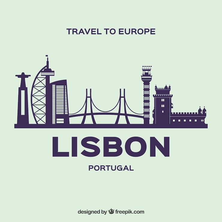 Vektor moderne skyline von lissabon