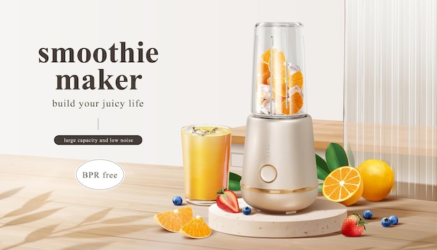 Moderne Smoothie-Maker-Anzeigenvorlage