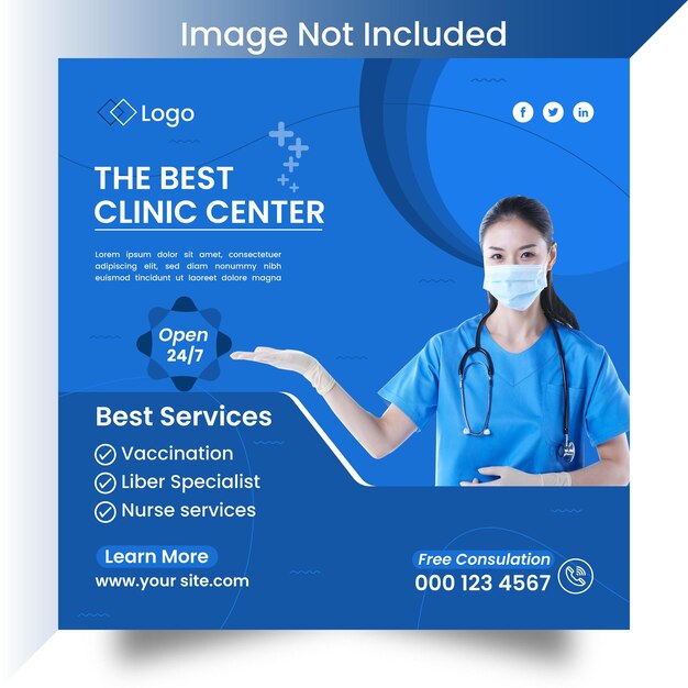 Moderne Social-Media-Instagram-Werbebeitragsvorlage für das Gesundheitswesen Premium-Vektorgrafik