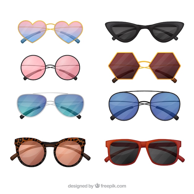 Vektor moderne sonnenbrillen-kollektion