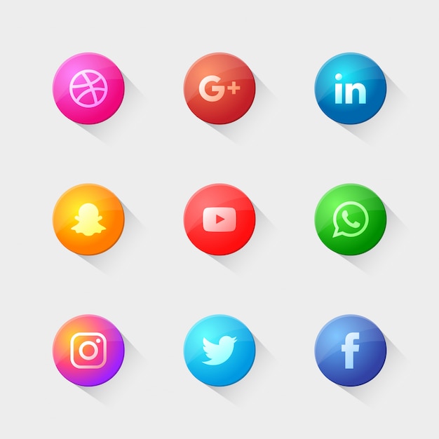 Moderne soziale logos packen