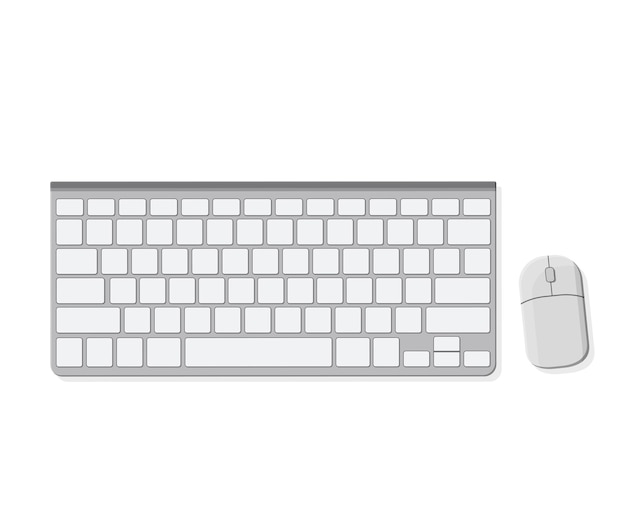 Moderne Tastatur und Maus isoliert auf weißem Hintergrund Flachstil Illustration Stock Illustration
