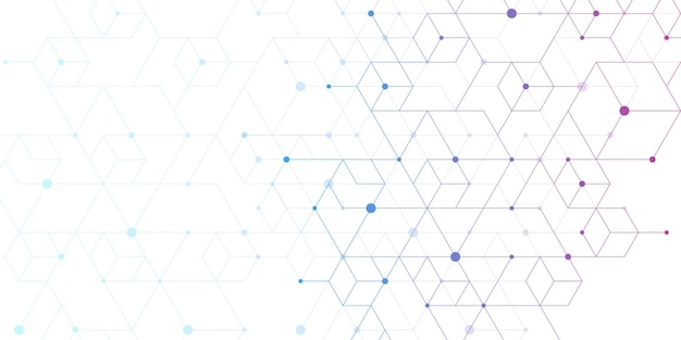 Moderne Technologie Banner Vorlage Würfel Textur mit Linien und Punkten