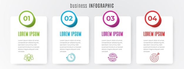 Moderne Timeline Infografik Vorlage 4 Schritte