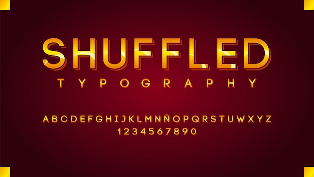 Moderne typografie mit goldenem linieneffekt