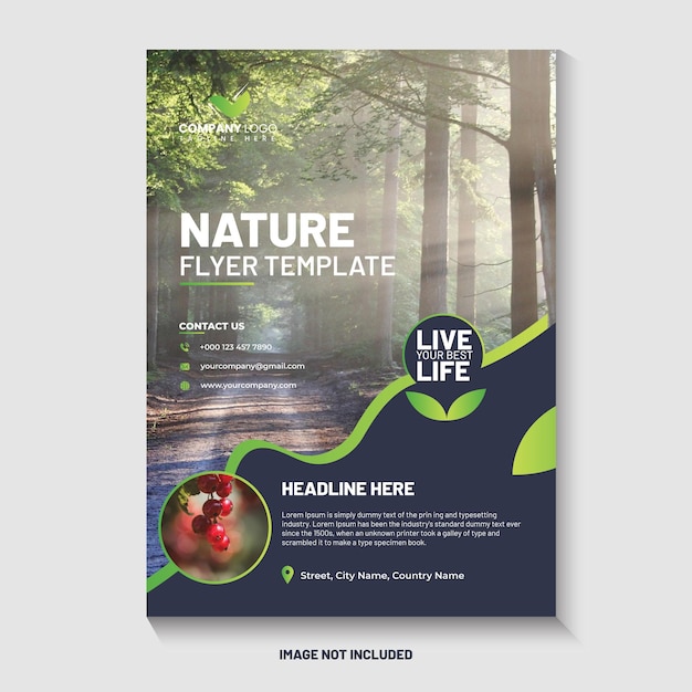 Moderne Umgebungs-Flyer-Vorlage im Naturstil