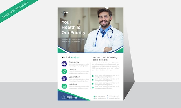 Moderne und attraktive medical healthcare flyer design vorlage
