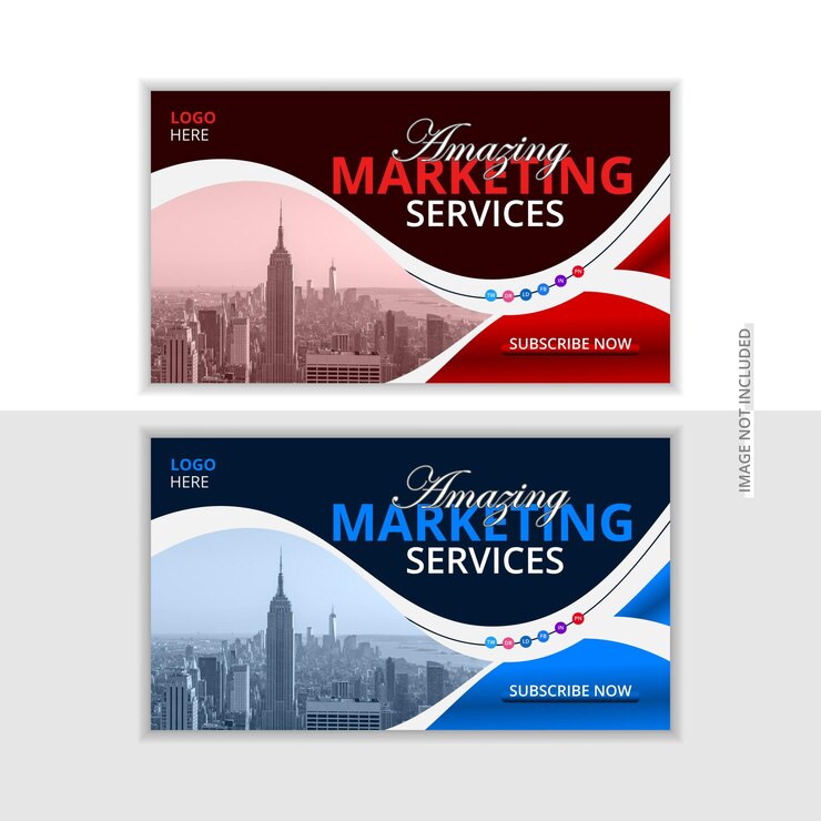 Moderne und elegante Business-YouTube-Thumbnail-Design-Vorlage in Vektorform