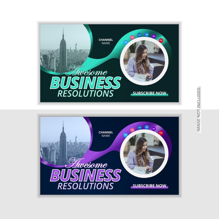 Moderne und elegante Business-YouTube-Thumbnail-Design-Vorlage in Vektorform