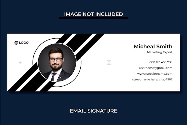 Moderne und kreative e-mail-signaturvorlage für unternehmen