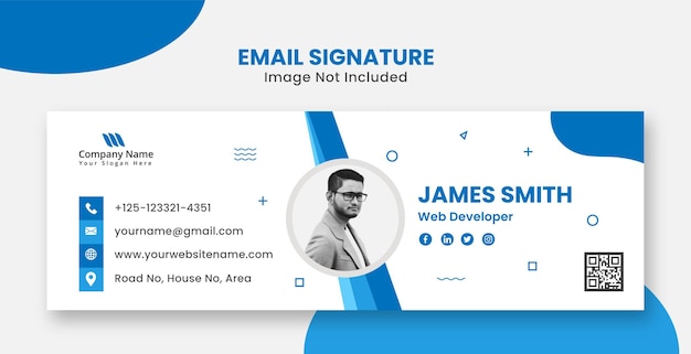 Moderne und professionelle e-mail-signatur des unternehmens für die website