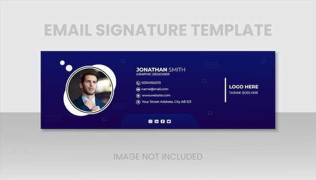 Moderne und professionelle e-mail-signaturvorlage für unternehmen