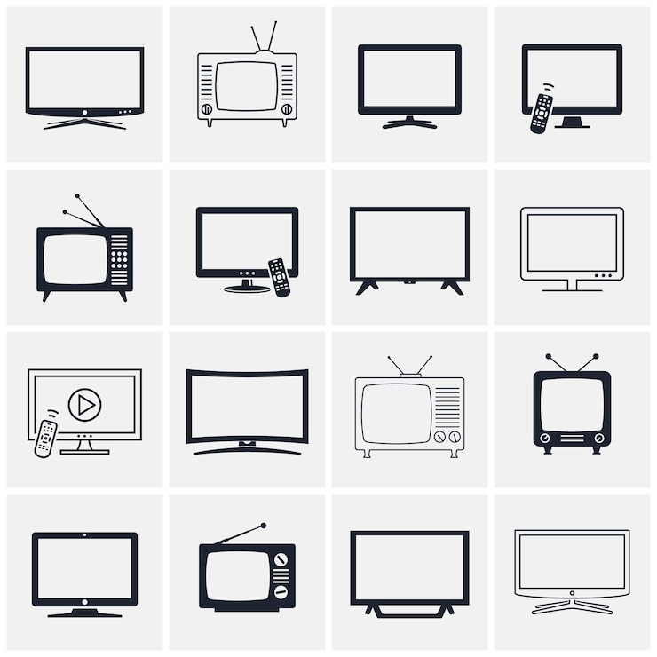 Vektor moderne und retro-tv-ikonen