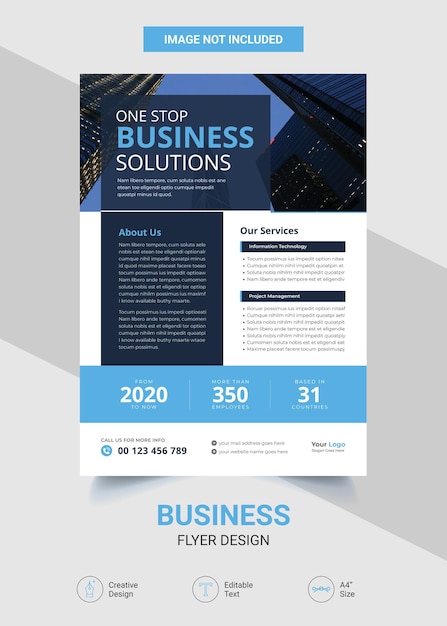 Moderne und saubere Geschäftsflyer One-Stop-Geschäftslösungen Flyer-Design-Vorlage
