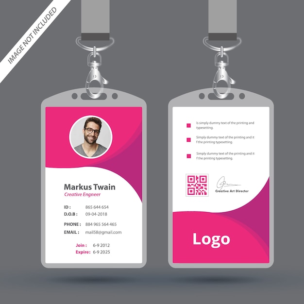 Moderne und saubere id card design-vorlage