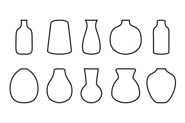 Moderne Vase mit Umriss