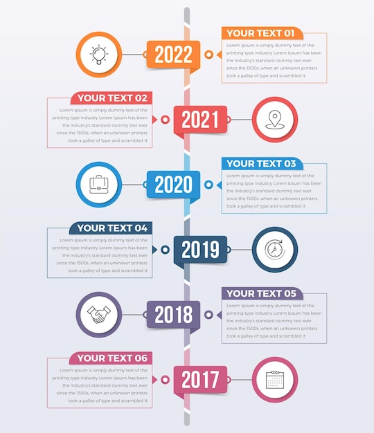 Moderne vertikale Zeitachsen-Infografiken