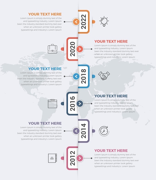 Moderne vertikale zeitachsen-infografiken