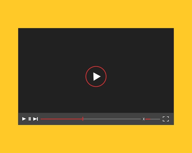 Moderne videoplayer-designvorlage für web- und mobile apps im flachen stil. vektorillustration