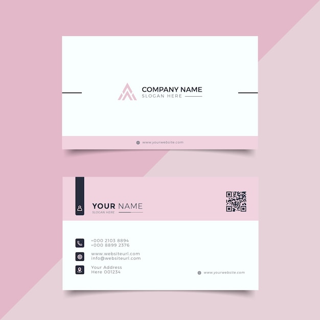 Moderne visitenkarte weiß und rosa elegant professional