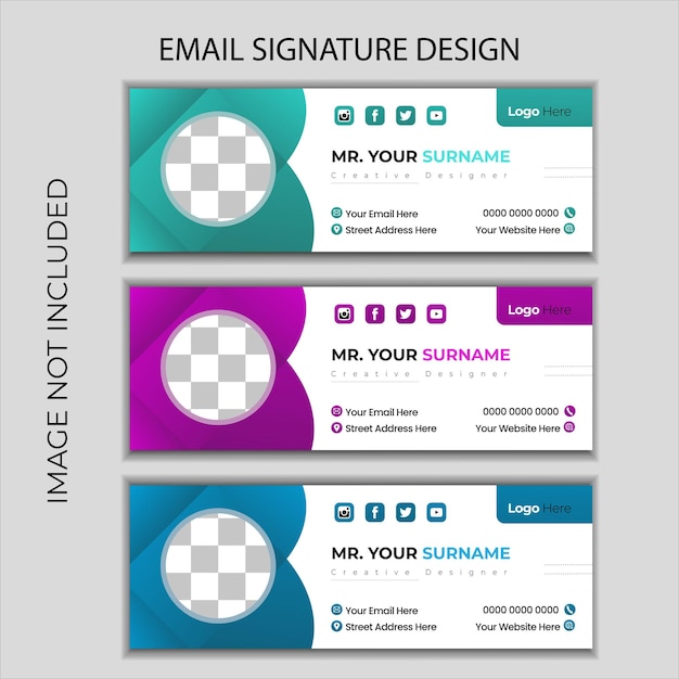 Vektor moderne vorlage für die e-mail-signatur