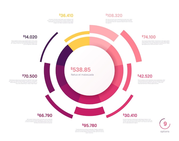 Vektor moderne vorlage für die erstellung von infografiken, präsentationen und berichten