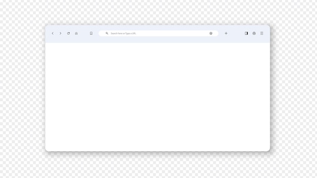 Moderne Web-Browser-Schnittstellen-Mockup-Vorlage mit Navigationselementen für digitale Designprojekte