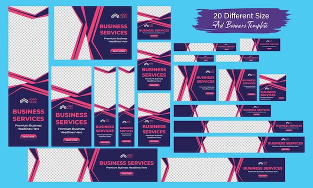 Moderne Web-Header-Vorlagen-Satz Gradient abstrakte horizontale und vertikale Web-Cover-Banner-Hintergrund