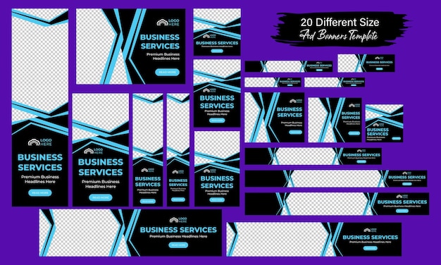 Moderne Web-Header-Vorlagen-Satz Gradient abstrakte horizontale und vertikale Web-Cover-Banner-Hintergrund