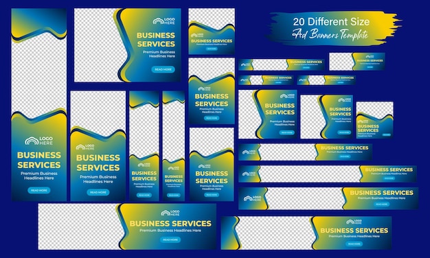 Moderne Web-Header-Vorlagen-Satz Gradient abstrakte horizontale und vertikale Web-Cover-Banner-Hintergrund