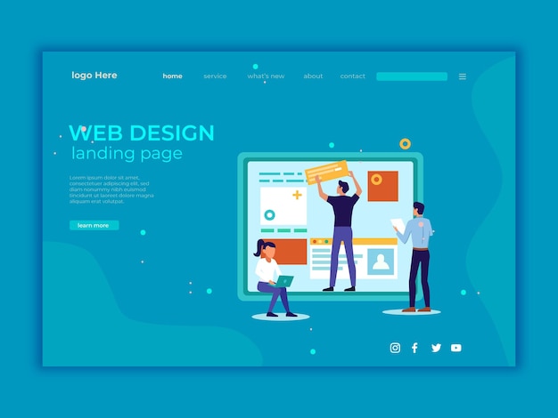 Moderne Web-Landing-Page, Landing-Page-Design, Landing-Page-Template-Design