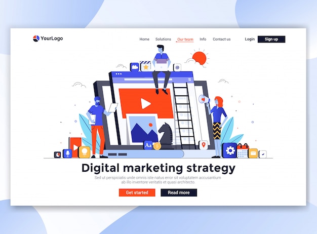 Vektor moderne website-vorlage - digitale marketingstrategie