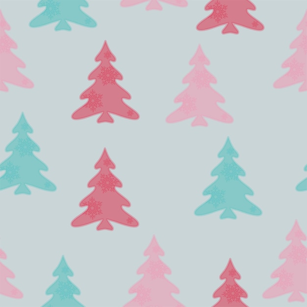 Moderne weihnachten nahtlose vektormuster niedliche weihnachtsbäume weihnachtsgeschenke muster